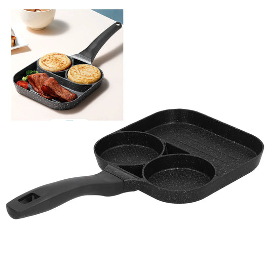 Egg Frying Pan 3 in 1 Aluminum Double Sided Non Stick Fried Egg Cooker Steak